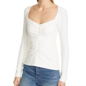 A.L.C. Halley Long Sleeve White Top Size XL